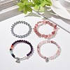 4Pcs Natural & Synthetic Gemstone Stretch Bracelet Sets BJEW-JB08946-3