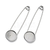 304 Stainless Steel Safety Pin Brooch Base Settings STAS-A142-02A-P-1