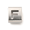 Letter Style 304 Stainless Steel Square Slide Charms STAS-L132-08F-1