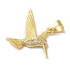 Rack Plating Brass Micro Pave Cubic Zirconia Pendants KK-U027-29G-2