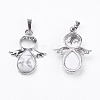 Natural Howlite Pendants G-G651-A14-2