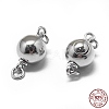 Anti-Tarnish Rhodium Plated 925 Sterling Silver Box Clasps STER-L057-015A-1