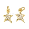Brass Micro Pave Clear Cubic Zirconia Charms X-KK-D218-23G-02-1