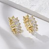 Cubic Zirconia Tennis Cuff Earrings EJEW-K093-09G-05-4