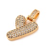 Brass Micro Pave Cubic Zirconia Pendants KK-C076-29Y-G01-2