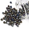 6/0 Electroplated Metallic Colours Round Glass Seed Beads X-SEED-A009-4mm-602-1