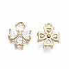 Brass Micro Pave Clear Cubic Zirconia Charms KK-T056-72G-NF-2