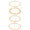 ANATTASOUL 4Pcs 4 Style Alloy Curb & Cable & Paperclip & Herringbone Chain Bracelets Set for Men Women BJEW-AN0001-13-1