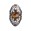 Natural Tiger Eye Retro Finger Rings RJEW-B067-02R-25-2