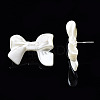 Spray Painted CCB Plastic Bowknot Stud Earring Findings CCB-Q091-07A-3
