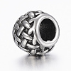 304 Stainless Steel Basket Weave Pattern Beads LS-STAS-G153-49AS-2