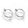 Brass Clip-on Hoop Earrings X-KK-L169-06P-2