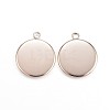 Ion Plating(IP) 304 Stainless Steel Pendant Cabochon Settings STAS-G127-13-14mm-RG-2