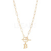 304 Stainless Steel Letter Pendant Necklaces NJEW-LP0001-52B-G-1