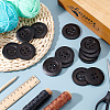 40Pcs Wood Buttons BUTT-OC0001-53B-5