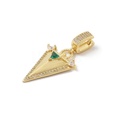Brass Micro Pave Cubic Zirconia European Dangle Pendants KK-U047-17G-02-1