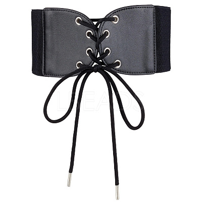 1Pc Imitation Leather Stretch Knot Waist Belts for Women AJEW-CL0002-91B-1