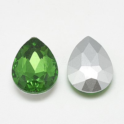 Pointed Back Glass Rhinestone Cabochons RGLA-T081-10x14mm-20-1