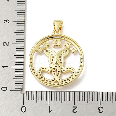 Rack Plating Brass Micro Pave Cubic Zirconia Pendants KK-F869-18G-1