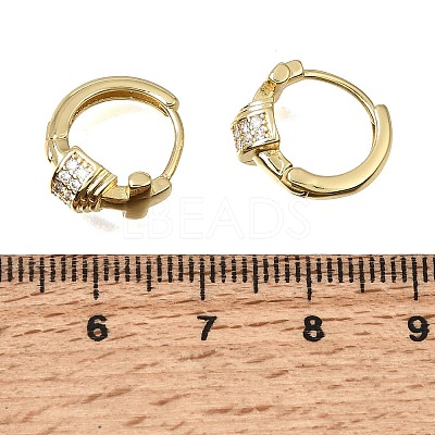 Cross Brass Micro Pave Cubic Zirconia Hoop Earrings KK-CBAEEA8-37G-1
