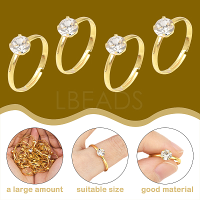 40Pcs Adjustable Alloy Rhinestone Finger Rings for Women RJEW-SP0001-02G-1