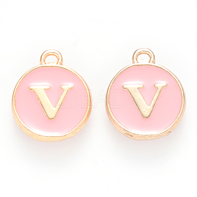 Golden Plated Alloy Enamel Charms X-ENAM-S118-07V-1