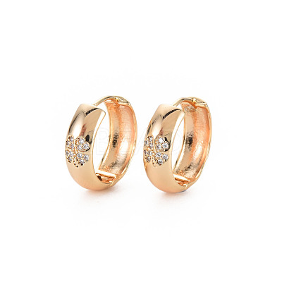 Real 18K Gold Plated Brass Chunky Huggie Hoop Earrings KK-S356-613-NF-1