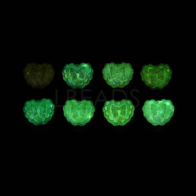 UV Plating Luminous Opaque Acrylic Beads TACR-T017-91M-1