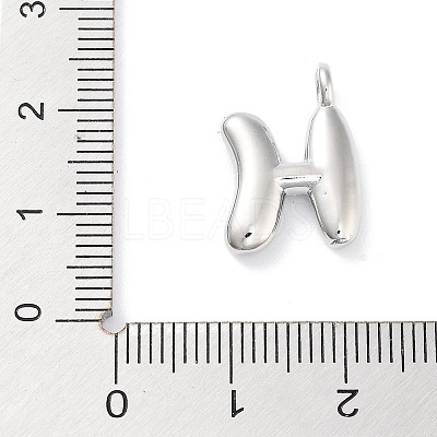 Rack Plating Brass Balloon Letter Pendants KK-C050-01P-H-1