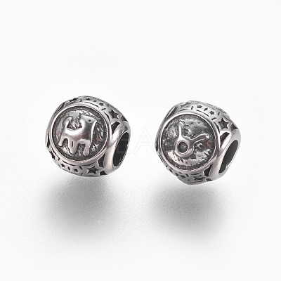 316 Surgical Stainless Steel European Beads STAS-P212-18P-04-1