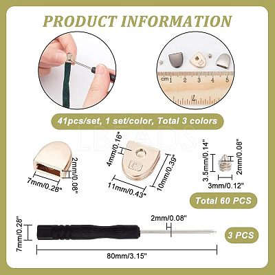 3 Sets 3 Colors Iron No Tie Shoe Lace Tip Decoration Kits DIY-NB0007-85-1
