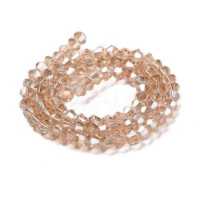 Transparent Electroplate Glass Beads Strands EGLA-A039-T4mm-B12-1