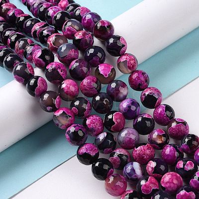 Natural Fire Crackle Agate Bead Strands G-K166-06F-10mm-01-1