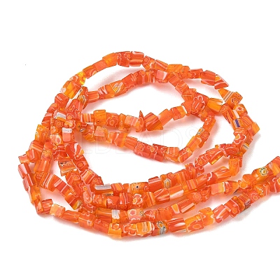 Handmade Millefiori Lampwork Beads Strands LAMP-P070-02A-05-1