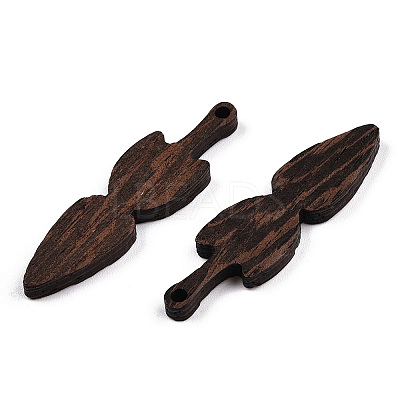 Natural Wenge Wood Pendants WOOD-T023-38-1