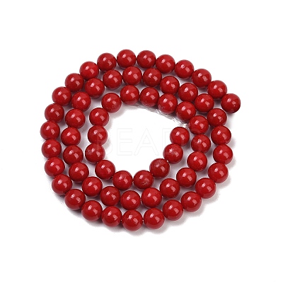 Shell Pearl Beads Strands BSHE-K015-6mm-01-1