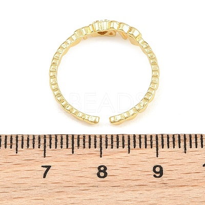 Mother's Day Brass Micro Pave Cubic Zirconia Cuff Open Rings CU-CBACDF6-07G-02-1