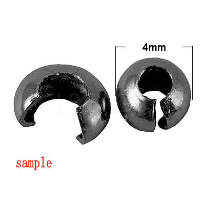 Brass Crimp Beads Covers X-KK-G016-G-1