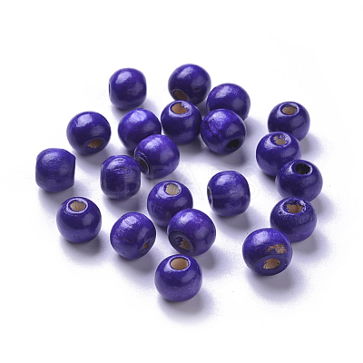 Dyed Natural Wood Beads WOOD-Q006-10mm-12-LF-1