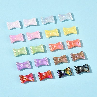 32Pcs UV Plating Rainbow Iridescent Acrylic Beads OACR-FS0002-13-1