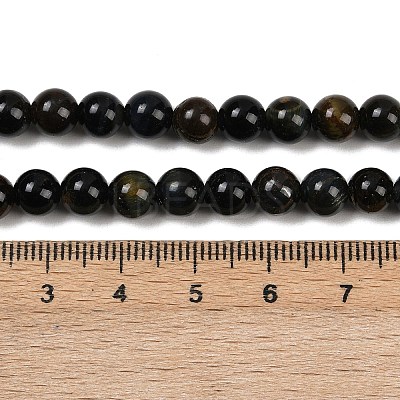 Natural Yellow Blue Tiger Eye(Dyed & Heated) Bead Strands G-P230-07-6mm-AB-01-1