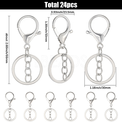 24Pcs Alloy Keychain Clasps KEYC-SC0001-82P-1