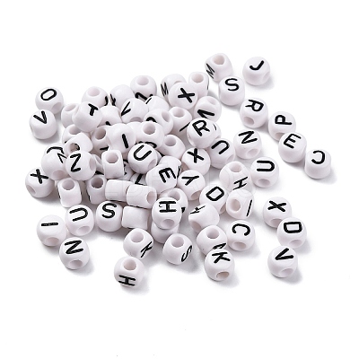 Opaque Acrylic Beads OACR-M020-01B-1