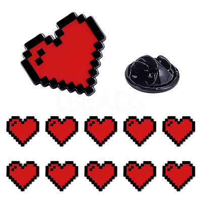 12Pcs Heart Alloy Enamel Lapel Pin Backs for Backpack Clothes JEWB-NB0001-29-1