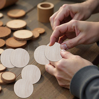 Unfinished Wooden Flat Round Cutouts WOOD-WH0050-042B-1