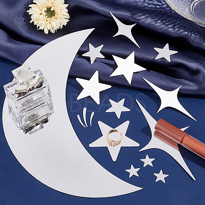 Star Acrylic Mirror Wall Stickers DIY-PH0017-37B-1
