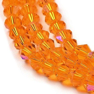 Transparent Electroplate Glass Beads Strands GLAA-F029-2mm-D23-1