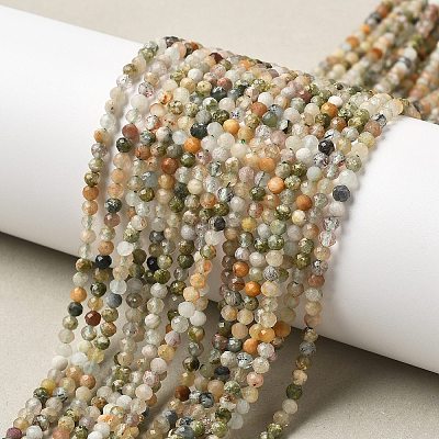 Natural Green Rutilated Quartz Beads Strands G-RM241221-B22-1