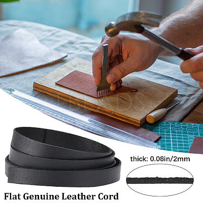 3Pcs Flat Leather Jewelry Cord WL-GF0001-16C-02-1