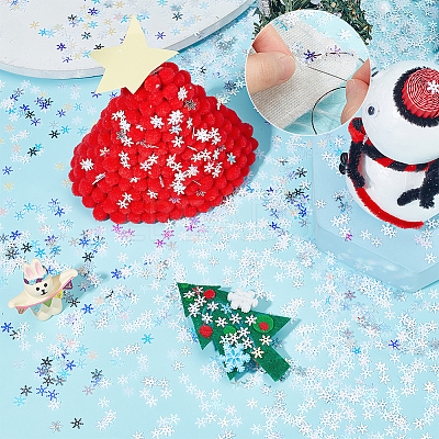 AHADEMAKER 10 Bags 10 Colors Snowflake Plastic Paillette/Sequins Beads MRMJ-GA0001-16-1